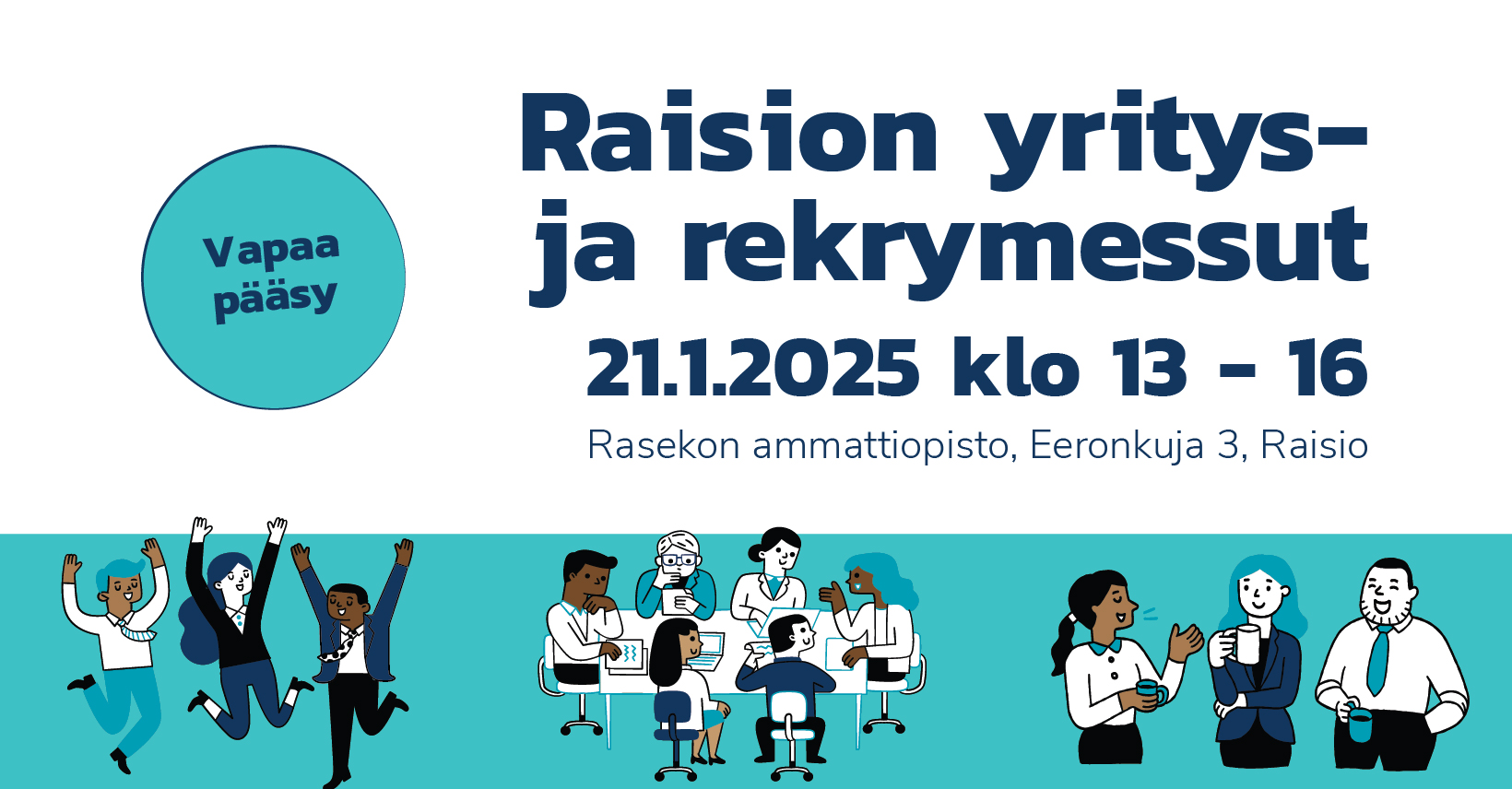 Raision yritys- ja rekrymessujen mainosbanneri.